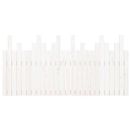 Стенна табла за спалня, бяла, 166x3x80 см, борово дърво масив