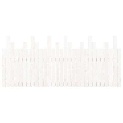 Стенна табла за спалня, бяла, 185x3x80 см, борово дърво масив