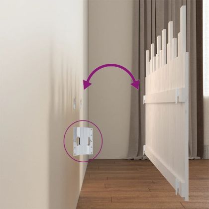 Стенна табла за спалня, бяла, 185x3x80 см, борово дърво масив