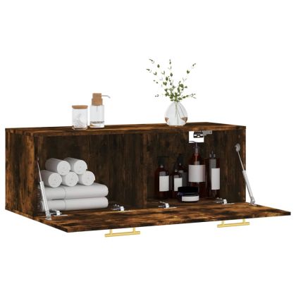 Стенен шкаф, опушен дъб, 100x36,5x35 см, инженерно дърво