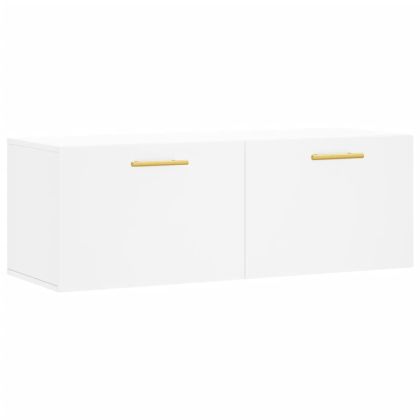 Стенен шкаф, бял, 100x36,5x35 см, инженерно дърво