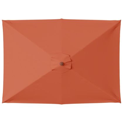 Градински чадър с дървен прът, 150x200 см, теракота