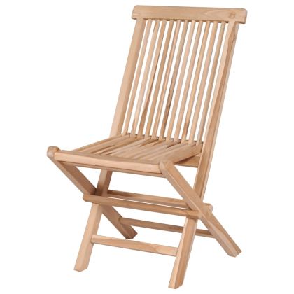 Градински трапезен комплект, сгъваем, 7 части, тик масив