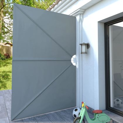 Сгъваема странична тента за тераса, сива, 300x200 см