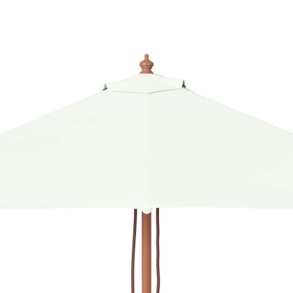 Градински чадър с дървен прът, 150x200 см, пясъчен