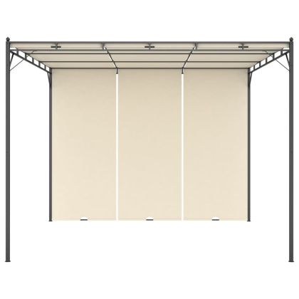 Градинска шатра със странична завеса 3x3x2,25 м кремава