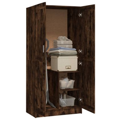 Гардероб, опушен дъб, 82,5x51,5x180 см, инженерно дърво