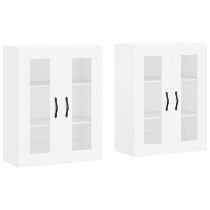 Стенни шкафове, 2 бр, бели, инженерно дърво