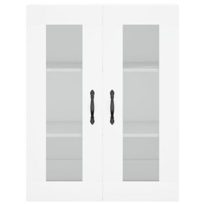 Стенни шкафове, 2 бр, бели, инженерно дърво