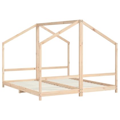 Рамка за детско легло 2x(90x200) см масивна борова дървесина