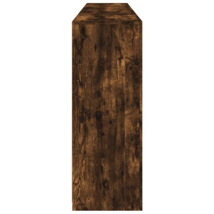 Сайдборд с LED светлини, oпушен дъб, 202x37x100 см