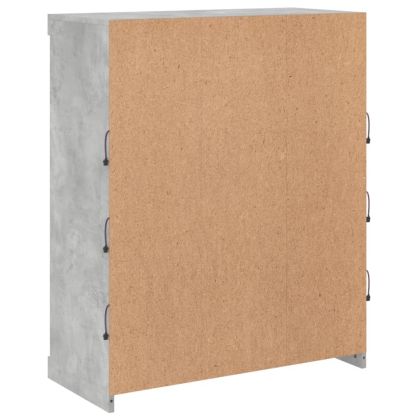 Сайдборд с LED светлини, бетонно сив, 81x37x100 см