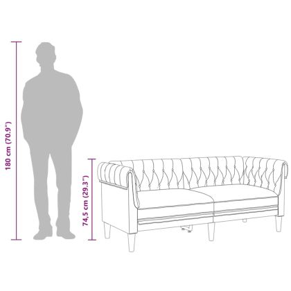 Честърфийлд диван 2-местен лен