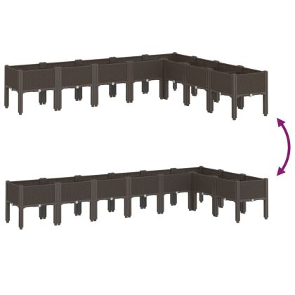 Градинска кашпа с крака, кафява, 200x160x42 см, PP