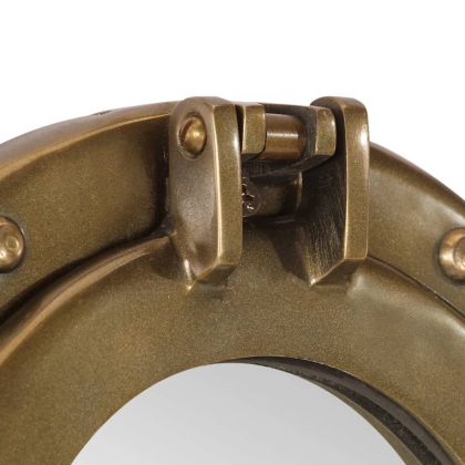 Огледало за стена с илюминатор Ø30 см алуминий и стъкло