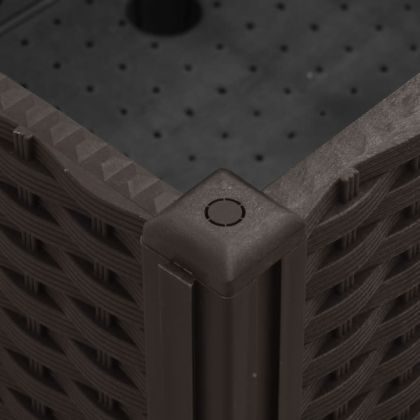 Градинска кашпа с колелца, кафява, 100x80x54 см, PP