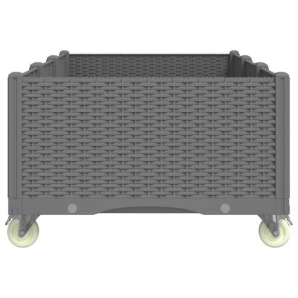 Градинска кашпа с колелца, светлосива, 150x80x54 см, PP