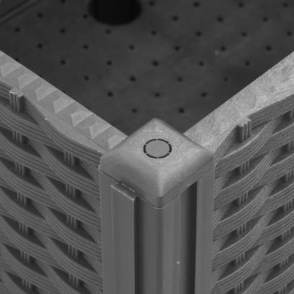 Градинска кашпа с колелца, светлосива, 150x80x54 см, PP