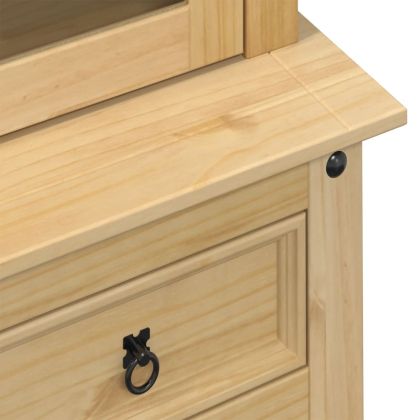 Стъклен шкаф витрина Corona 100x48,5x179 см бор масив