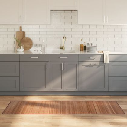 Килим, правоъгълен, натурален, 60x200 см, бамбук