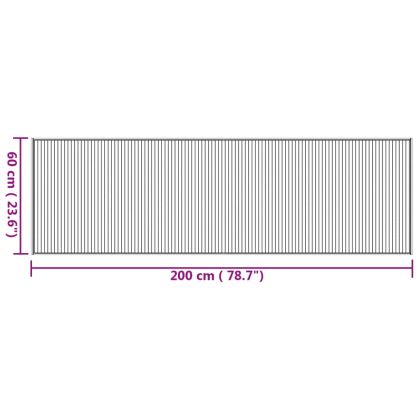 Килим, правоъгълен, натурален, 60x200 см, бамбук