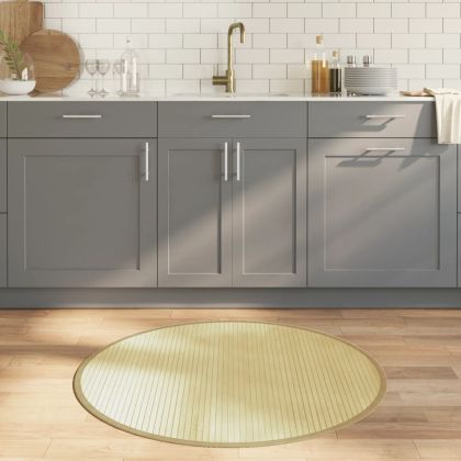 Килим, кръгъл, светъл натурален, 100 см, бамбук