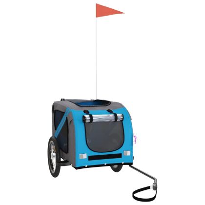 Ремарке за колело за любимци син и сив Оксфорд плат и желязо