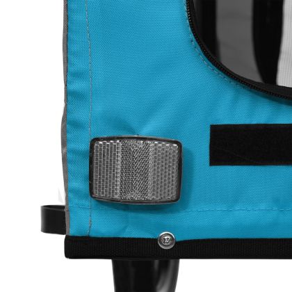 Ремарке за колело за любимци син и сив Оксфорд плат и желязо