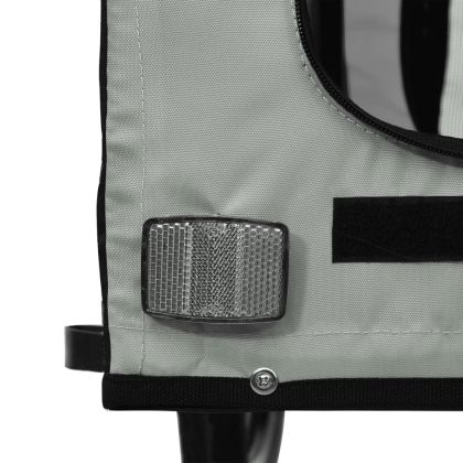 Ремарке за колело за любимци черен и сив Оксфорд плат и желязо