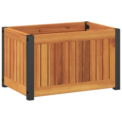 Градинска кашпа 45x30x27,5 см масивна акация и стомана