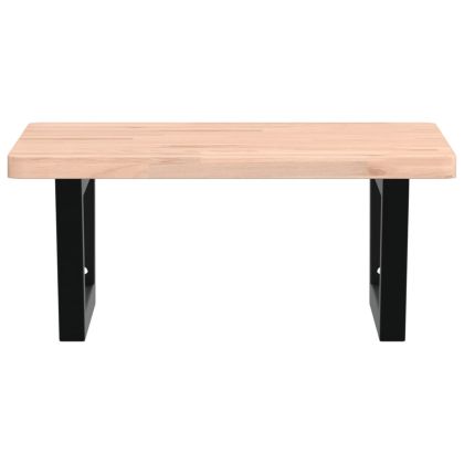 Стенен рафт за мивка, стомана и масивно дърво бук