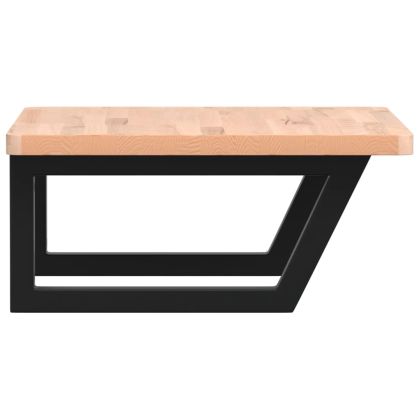 Стенен рафт за мивка, стомана и масивно дърво бук