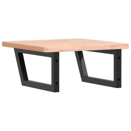 Стенен рафт за мивка, стомана и масивно дърво бук