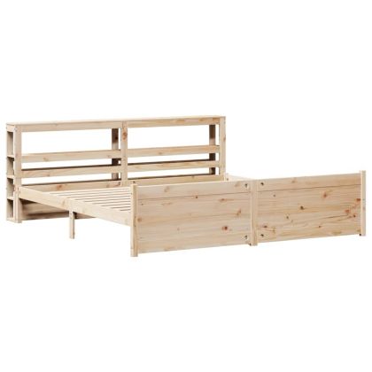 Рамка за легло с табла, 200x200 см, бор масив