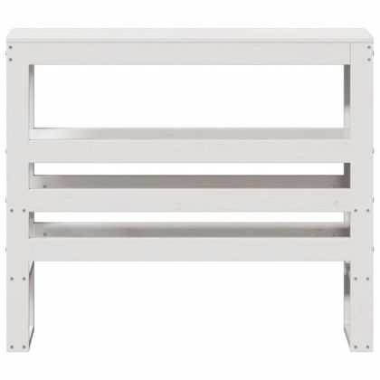 Горна табла с рафтове, бяла, 75 см, масивно дърво бор