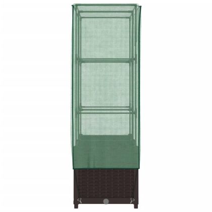 Повдигнато легло с оранжерия калъф, ратанов вид, 80x40x138 см