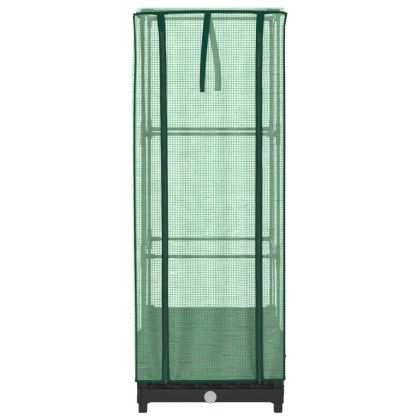 Повдигнато легло с оранжерия калъф, ратанов вид, 40x40x123 см