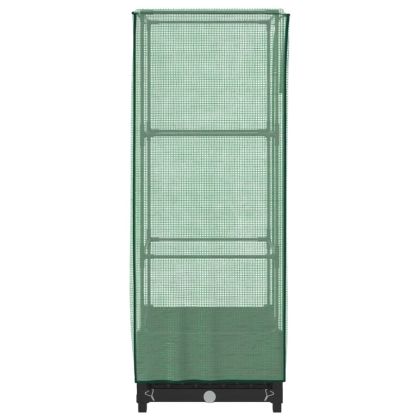 Повдигнато легло с оранжерия калъф, ратанов вид, 40x40x123 см