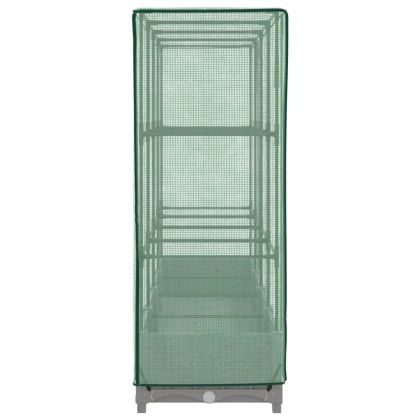 Повдигнато легло с оранжерия калъф, ратанов вид, 160x40x123 см