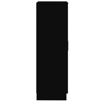 Шкаф за обувки, черен, 55x35x108 см, инженерно дърво