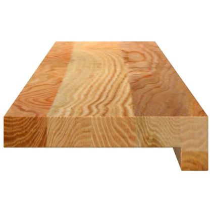 Прозоречни первази, 2 бр, светлокафяви, 80x15x2 см, дъб масив