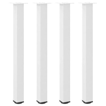 Крака за бар маса, 4 бр., бели, 90-92 см, стомана