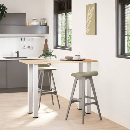 Крака за бар маса, 4 бр., бели, 90-92 см, стомана