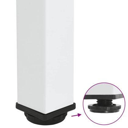 Крака за бар маса, 4 бр., бели, 90-92 см, стомана