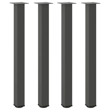 Крака за бар маса, 4 бр., антрацит, 100-102 см, стомана