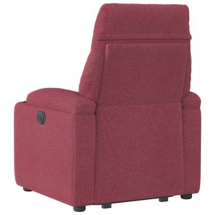 Изправящ реклайнер стол, виненочервен, текстил