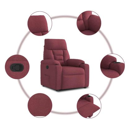 Стол реклайнер, виненочервен, текстил