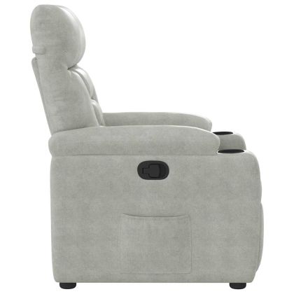 Реклайнер стол, светлосив, микрофибърен текстил