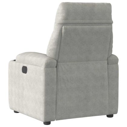 Реклайнер стол, светлосив, микрофибърен текстил