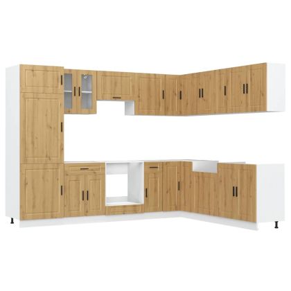 Комплект кухненски шкафове от 14 части Porto, инженерно дърво